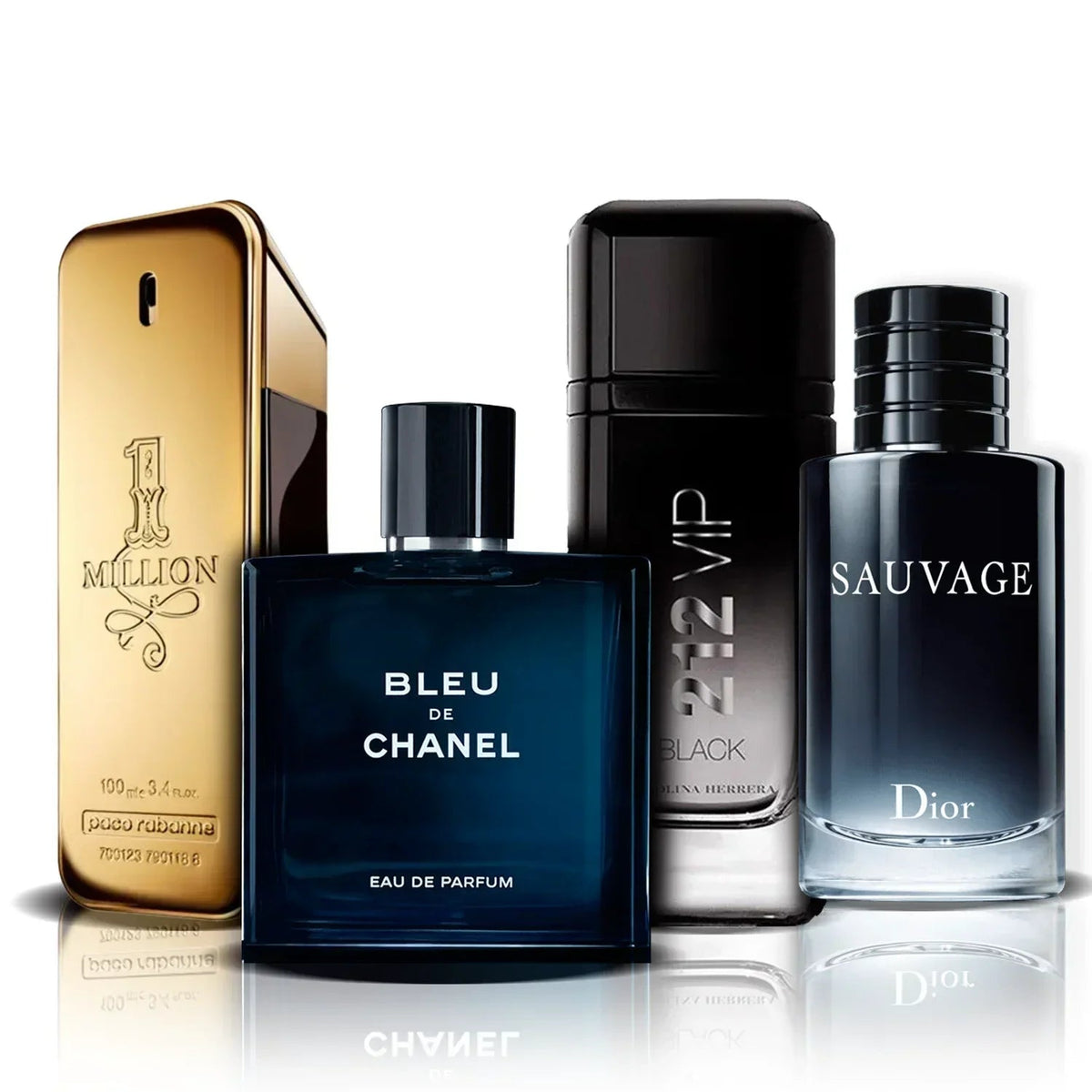 Set di 4 profumi | One Million, Bleu de Chanel, 212 Vip Black e Sauvage (100 ml)