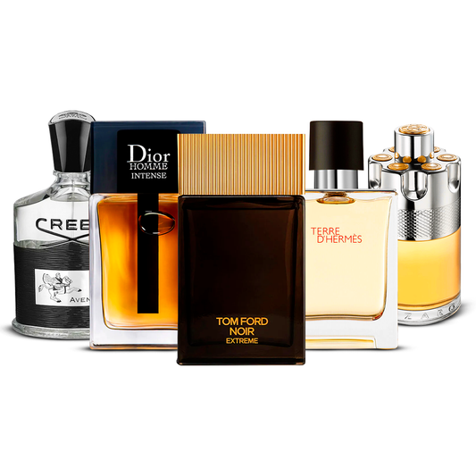 Set di 5 profumi  – Creed Aventus, Dior Homme Intense, Tom Ford Noir Extrême, Terre d'Hermès e Azzaro Wanted  [100 ml ciascuno]