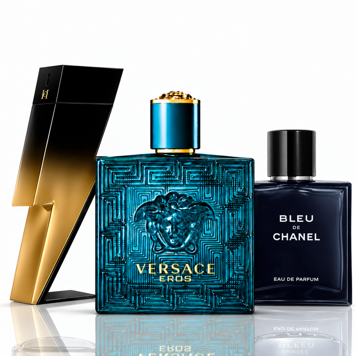 Set di 3 profumi | Bad Boy Extreme, Blue de Chanel, Eros Versace - 100ml