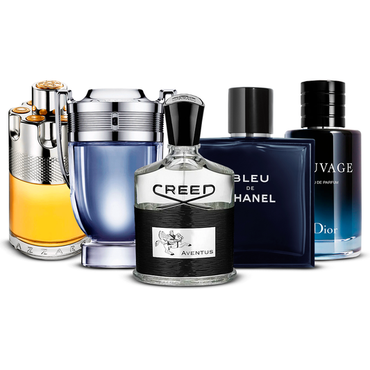Set di 5 profumi  – Azzaro Wanted, Invictus, Creed Aventus, Bleu de Chanel e Sauvage  [100 ml ciascuno]