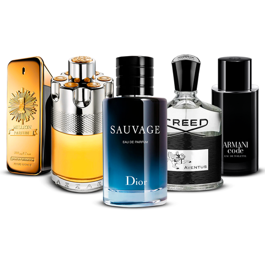 Set di 5 profumi  – 1 Million, Azzaro Wanted, Sauvage, Creed Aventus e Armani Code  [100 ml ciascuno]