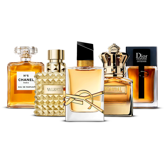 Set di 5 profumi  – Chanel Nº5, Valentino Uomo, Yves Saint Laurent Libre, Scandal Pour Homme e Dior Homme Intense  [100 ml ciascuno]
