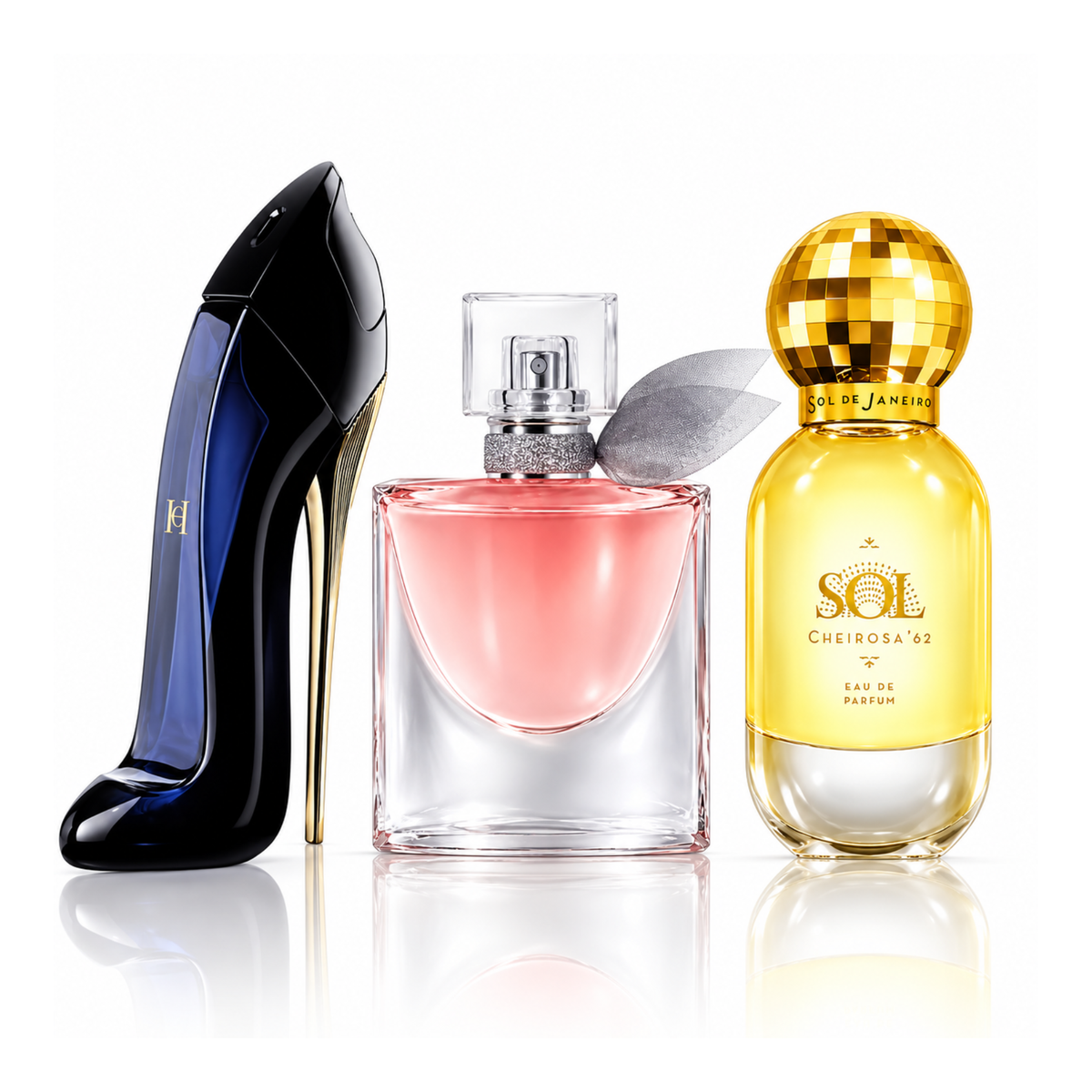 Set di 3 profumi | Good Girl Carolina Herrera Eau de Parfum – 100 ml | La Vie Est Belle Lancôme Eau de Parfum – 100 ml | SOL Cheirosa ’62 Sol de Janeiro Eau de Parfum – 100 ml