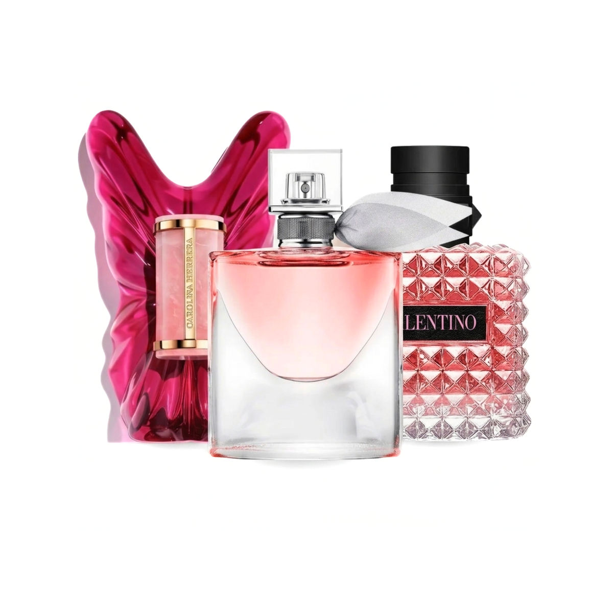 Set di 3 profumi | Carolina Herrera La Bomba, La Vie Est Belle, Donna Intense Valentino - 100ml
