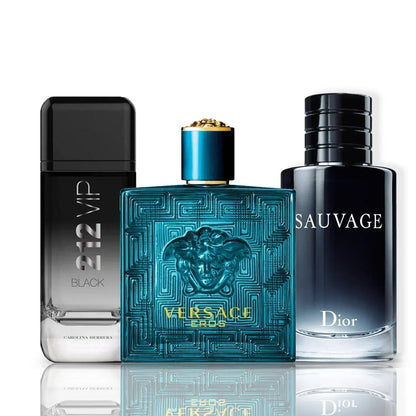 Set di 3 profumi | Versace Eros + Sauvage Dior + 212 Vip Black