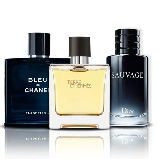 Set di 3 profumi | Bleu de Chanel, Terre D'Hermes e Sauvage (100 ml)